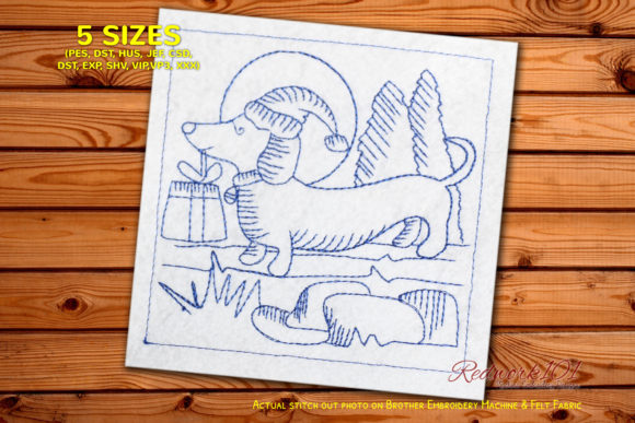 Dachshund Dog Design: A Holiday Embroidery Review