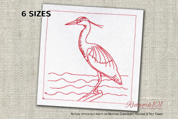 Heron Bird Machine: Elegant Embroidery for Gifts