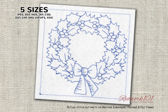 Review: Christmas Wreath Redwork Design for Makers