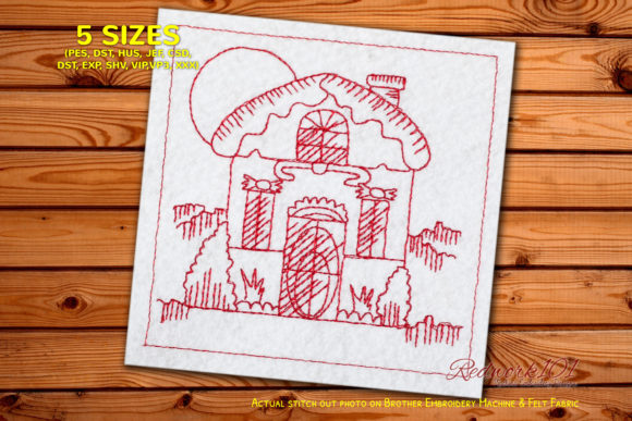 Reviewing Christmas Gingerbread House Redwork