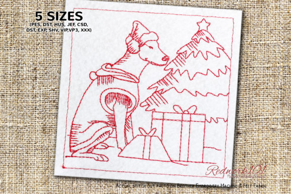 Reviewing the Christmas Doberman Redwork Design