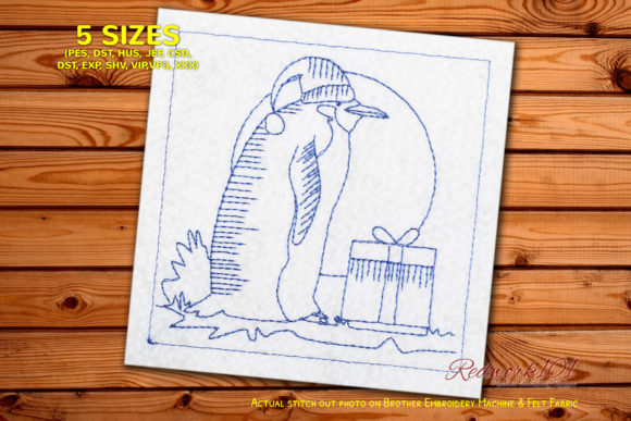 Reviewing the Christmas Penguin with Gift Redwork