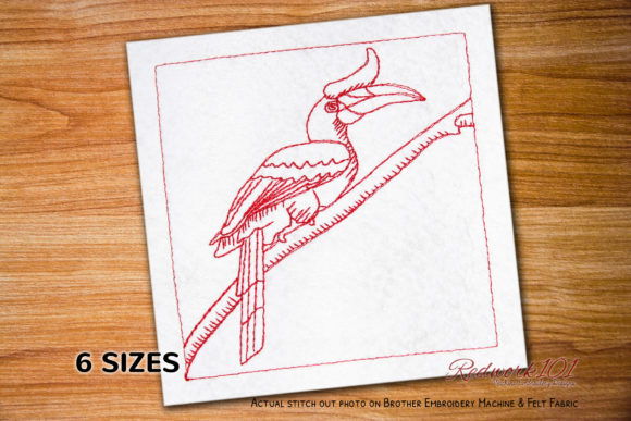 Yellow Billed Hornbill Redwork: A Designer’s Review